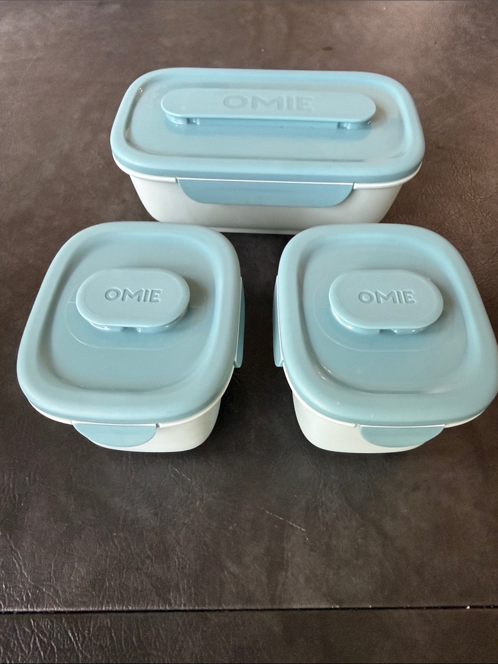 OMIE Bento Teal Light Blue Leak-Resistant Food Storage Set - 3 Piece Stackable